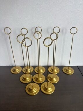 Gold Tone Table Number Holders- 12 inches